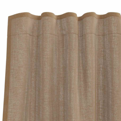 Voile Curtains with Rod Pockets 2 pcs Light Brown