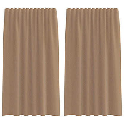 Voile Curtains with Rod Pockets 2 pcs Light Brown