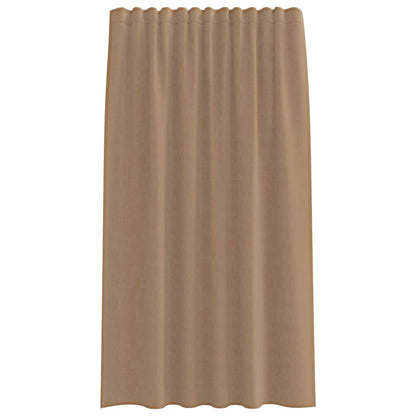 Voile Curtains with Rod Pockets 2 pcs Light Brown