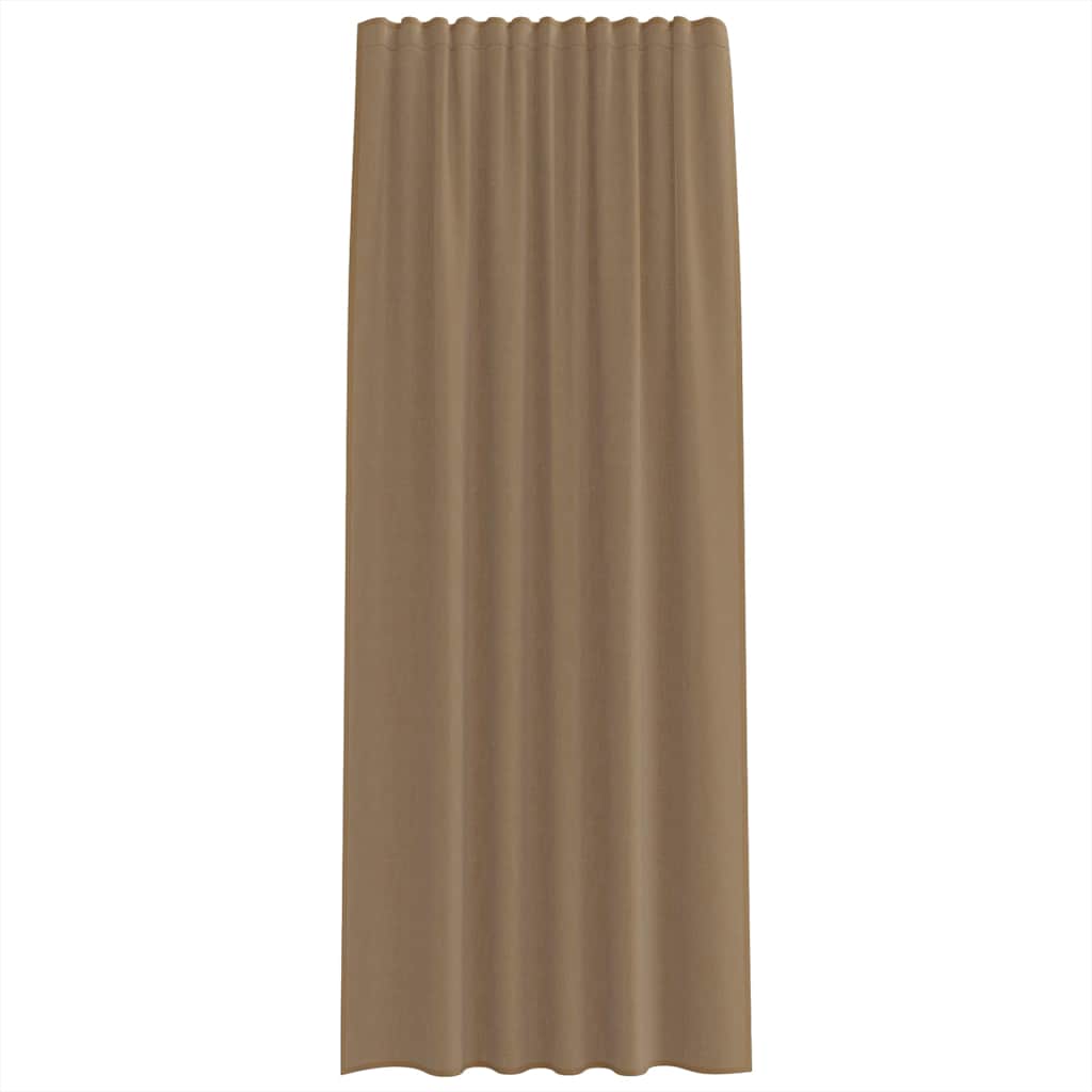 Voile Curtains with Rod Pockets 2 pcs Light Brown