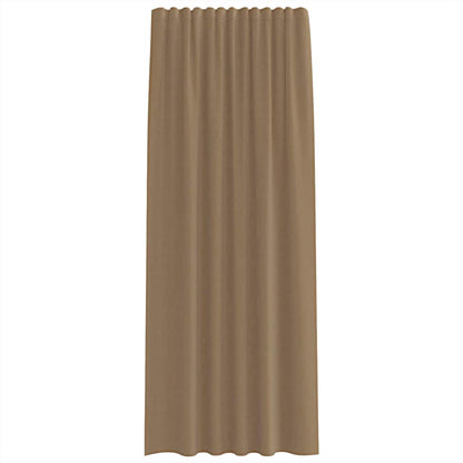 Voile Curtains with Rod Pockets 2 pcs Light Brown