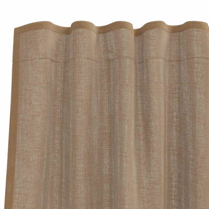 Voile Curtains with Rod Pockets 2 pcs Light Brown
