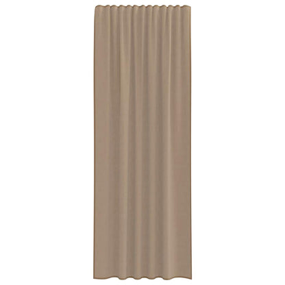 Voile Curtains with Rod Pockets 2 pcs Light Brown