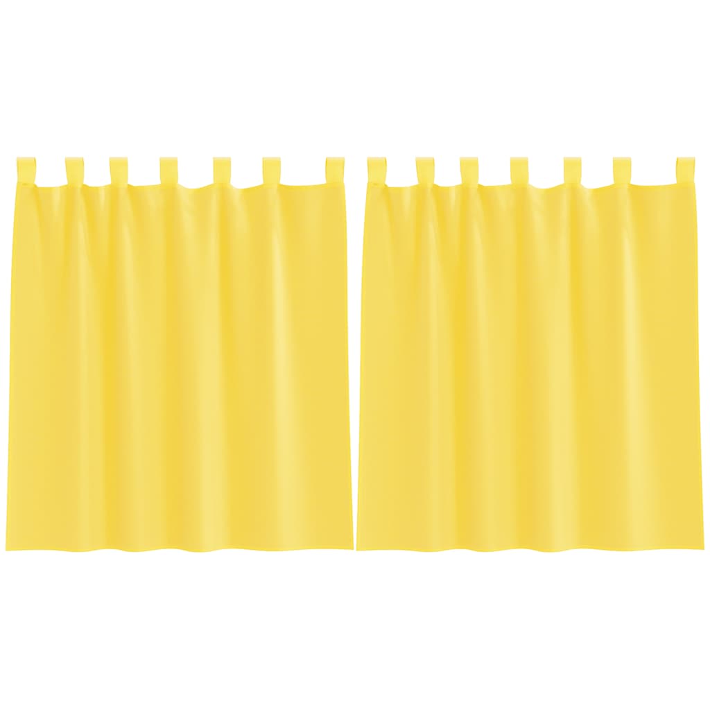 Voile Curtains with Rod Pockets 2 pcs Yellow