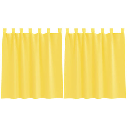 Voile Curtains with Rod Pockets 2 pcs Yellow