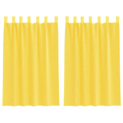 Voile Curtains with Rod Pockets 2 pcs Yellow