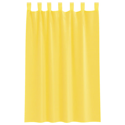 Voile Curtains with Rod Pockets 2 pcs Yellow