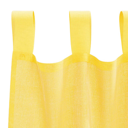 Voile Curtains with Rod Pockets 2 pcs Yellow