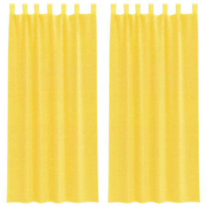 Voile Curtains with Rod Pockets 2 pcs Yellow