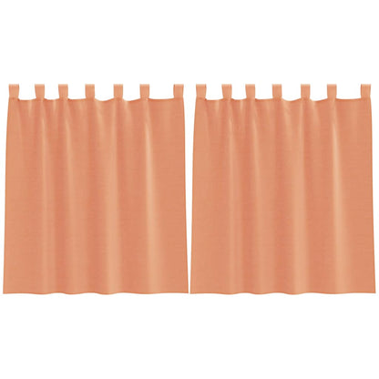 Voile Curtains with Rod Pockets 2 pcs Terracotta