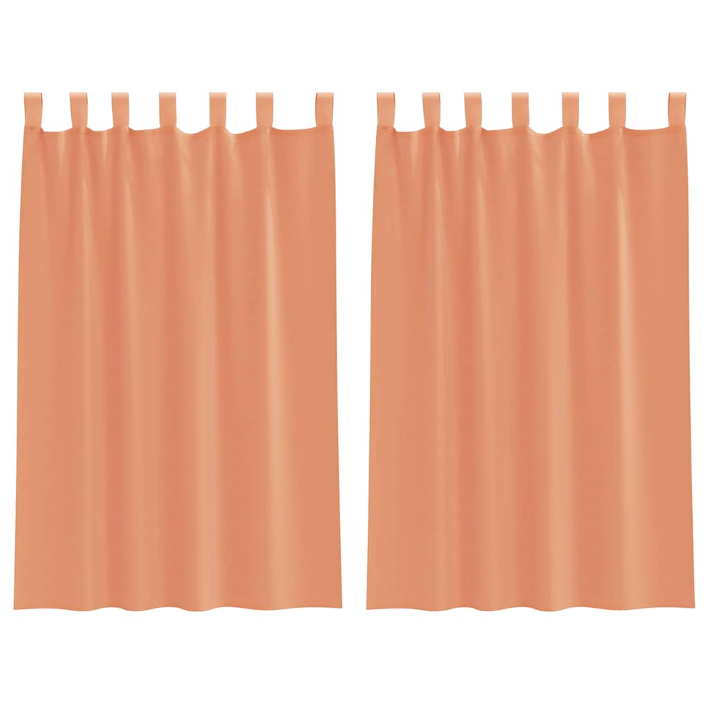 Voile Curtains with Rod Pockets 2 pcs Terracotta