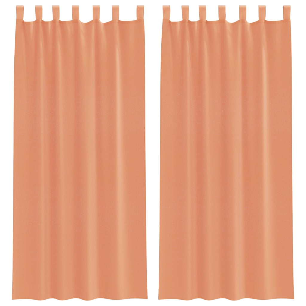 Voile Curtains with Rod Pockets 2 pcs Terracotta