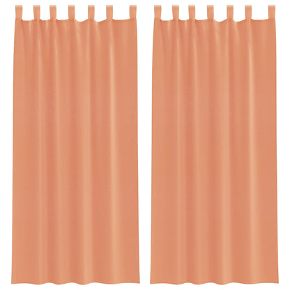 Voile Curtains with Rod Pockets 2 pcs Terracotta