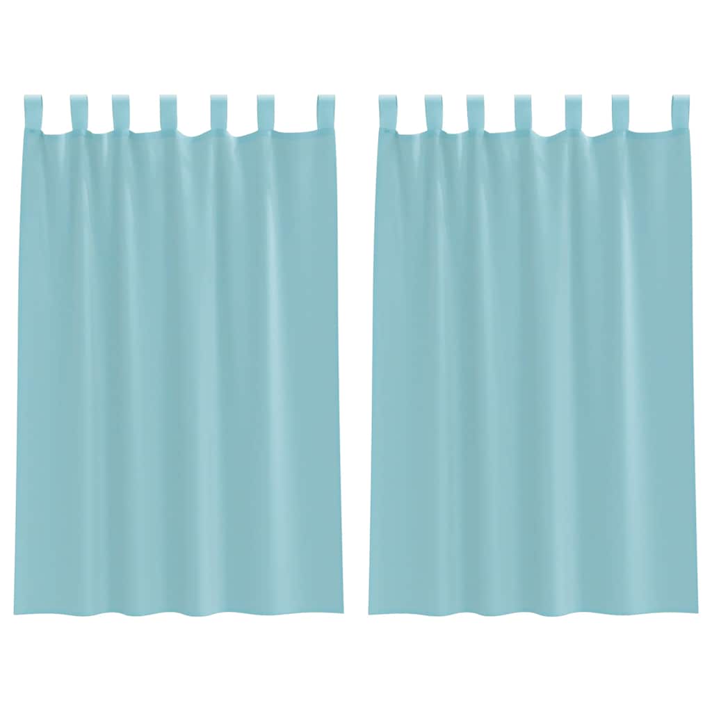 Voile Curtains with Rod Pockets 2 pcs Turquoise