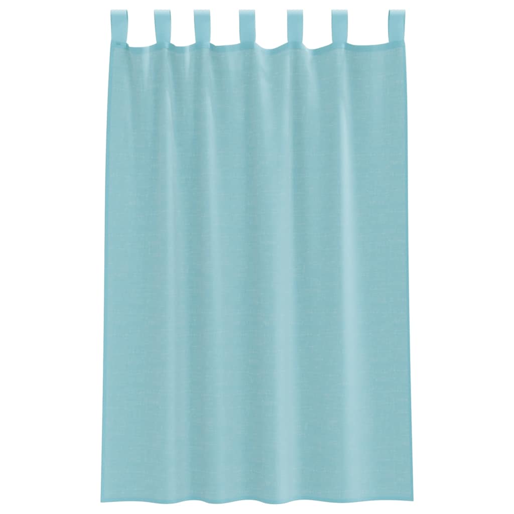 Voile Curtains with Rod Pockets 2 pcs Turquoise