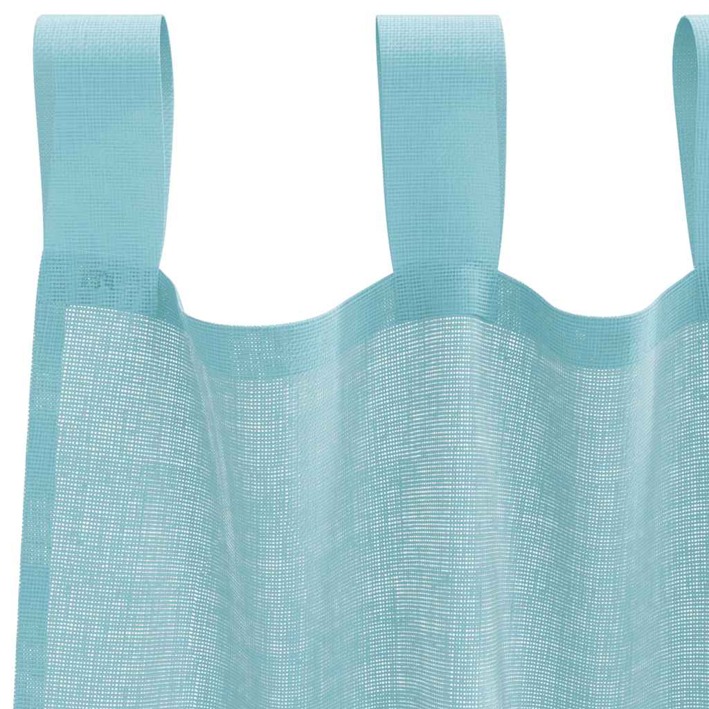 Voile Curtains with Rod Pockets 2 pcs Turquoise