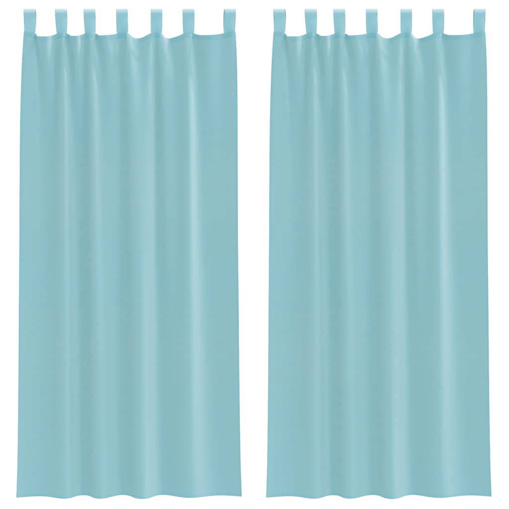 Voile Curtains with Rod Pockets 2 pcs Turquoise