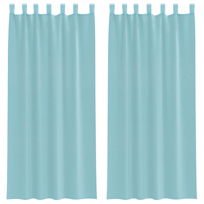 Voile Curtains with Rod Pockets 2 pcs Turquoise