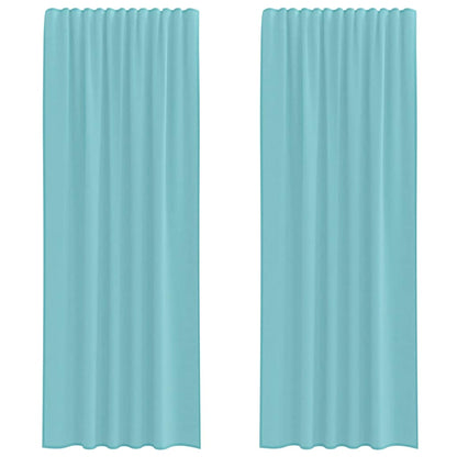 Voile Curtains with Rod Pockets 2 pcs Turquoise