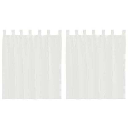 Voile Curtains with Rod Pockets 2 pcs White
