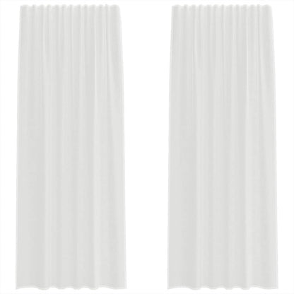 Voile Curtains with Rod Pockets 2 pcs White