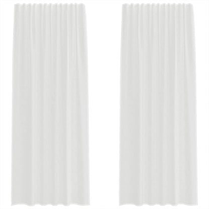 Voile Curtains with Rod Pockets 2 pcs White