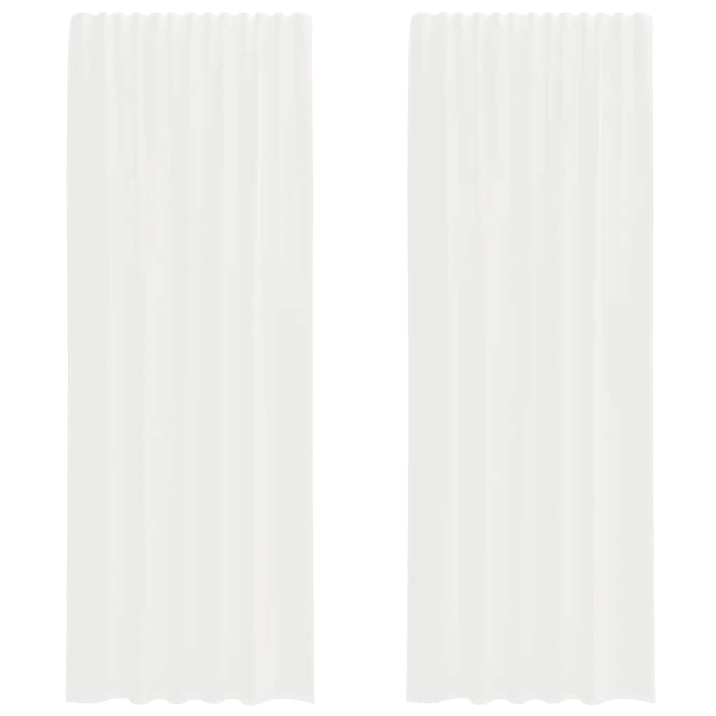 Voile Curtains with Rod Pockets 2 pcs White