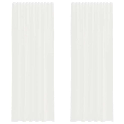 Voile Curtains with Rod Pockets 2 pcs White