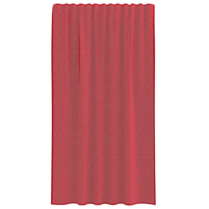 Voile Curtains with Rod Pockets 2 pcs Wine Red