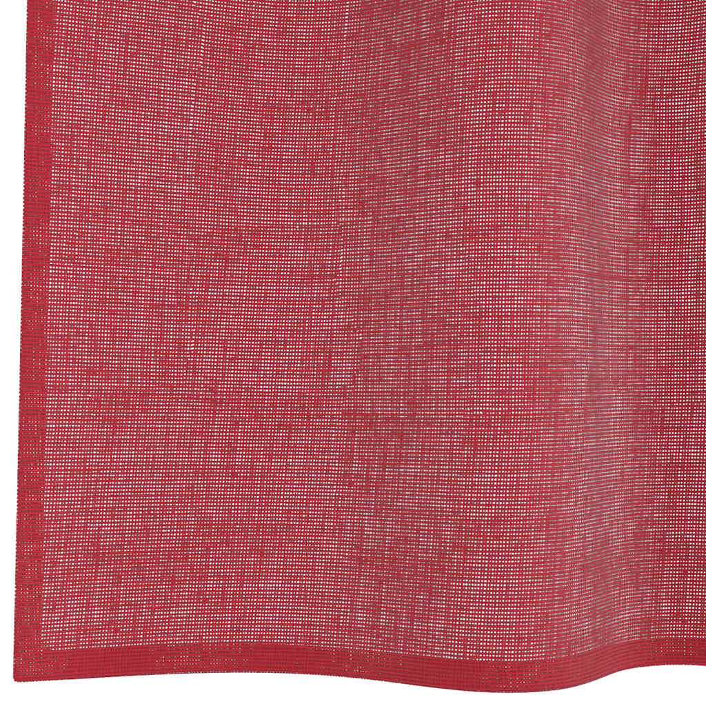 Voile Curtains with Rod Pockets 2 pcs Wine Red