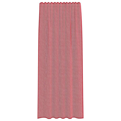 Voile Curtains with Rod Pockets 2 pcs Wine Red