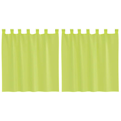Voile Curtains with Tab Top 2 pcs Apple Green