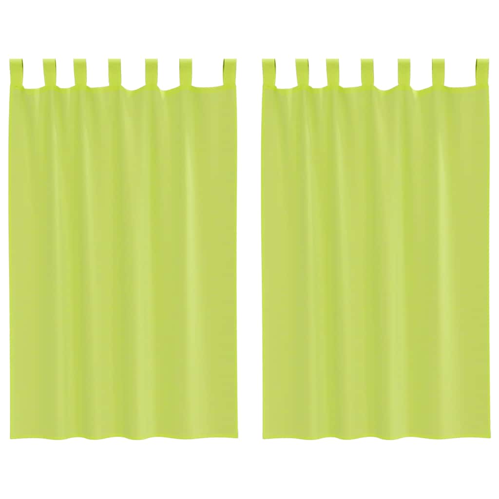 Voile Curtains with Tab Top 2 pcs Apple Green