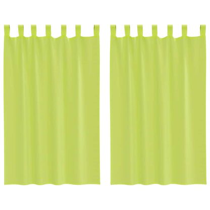 Voile Curtains with Tab Top 2 pcs Apple Green