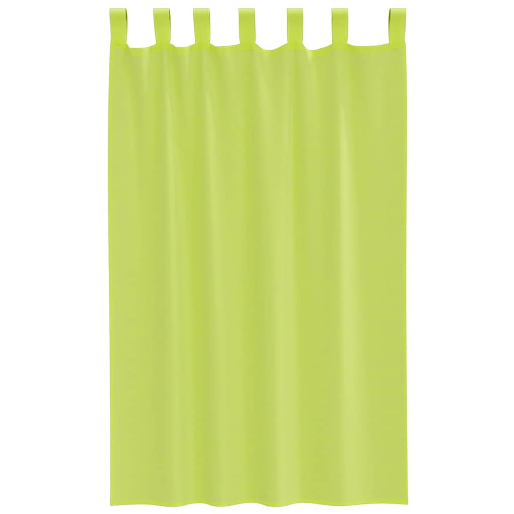 Voile Curtains with Tab Top 2 pcs Apple Green