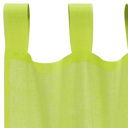 Voile Curtains with Tab Top 2 pcs Apple Green
