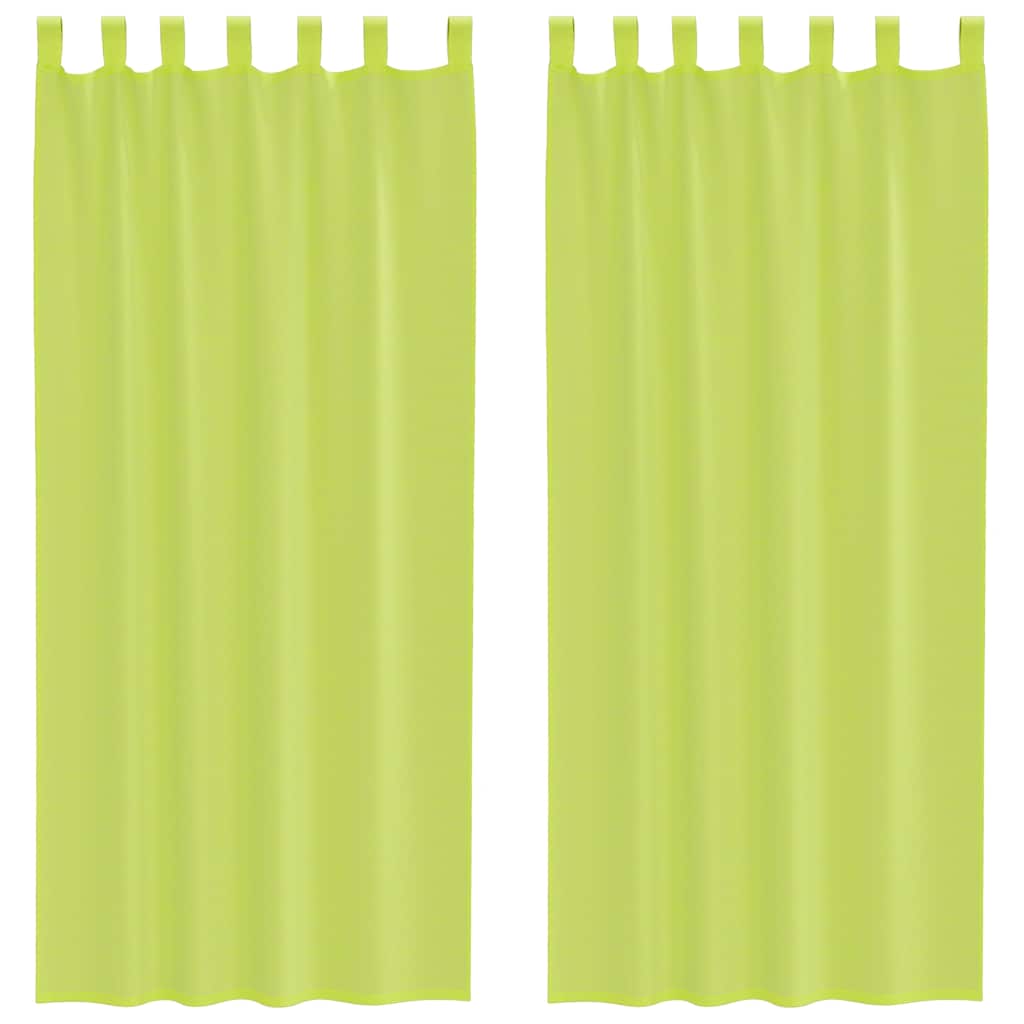 Voile Curtains with Tab Top 2 pcs Apple Green