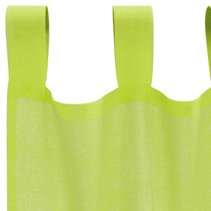 Voile Curtains with Tab Top 2 pcs Apple Green