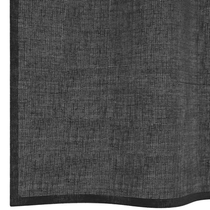 Voile Curtains with Tab Top 2 pcs Black