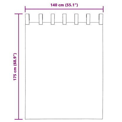 Voile Curtains with Tab Top 2 pcs Black