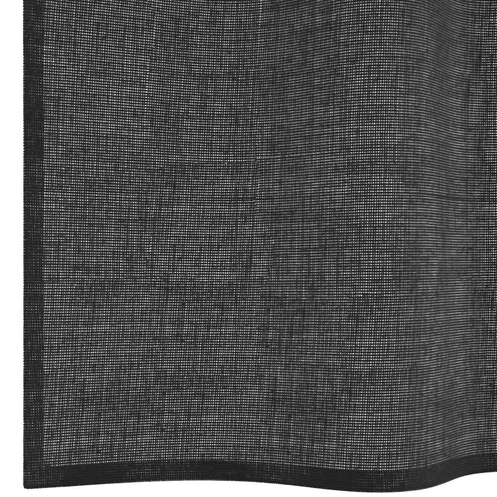 Voile Curtains with Tab Top 2 pcs Black
