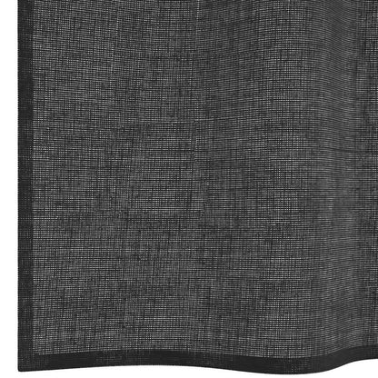 Voile Curtains with Tab Top 2 pcs Black