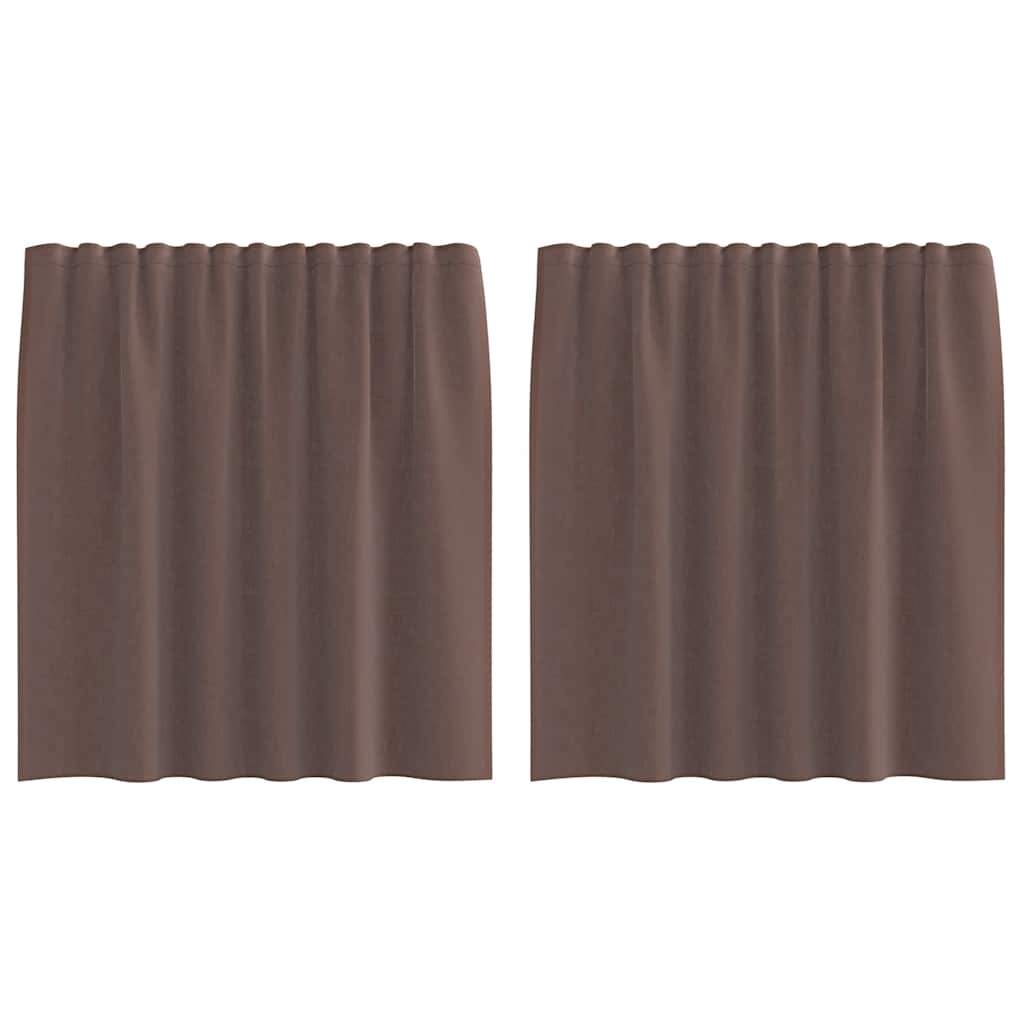Voile Curtains with Tab Top 2 pcs Brown