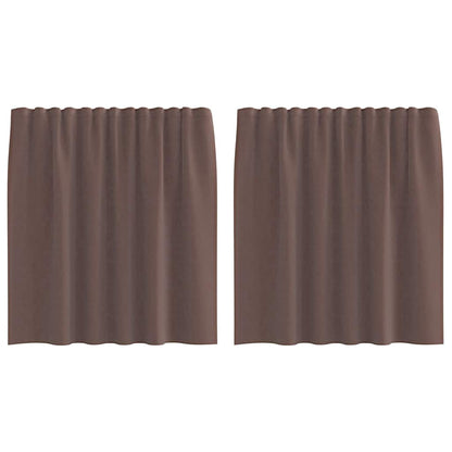 Voile Curtains with Tab Top 2 pcs Brown