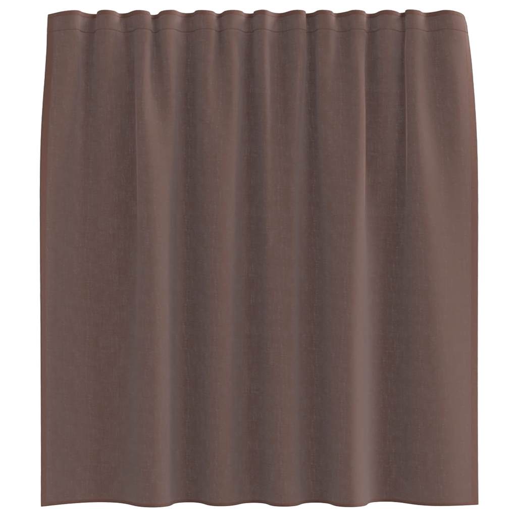 Voile Curtains with Tab Top 2 pcs Brown