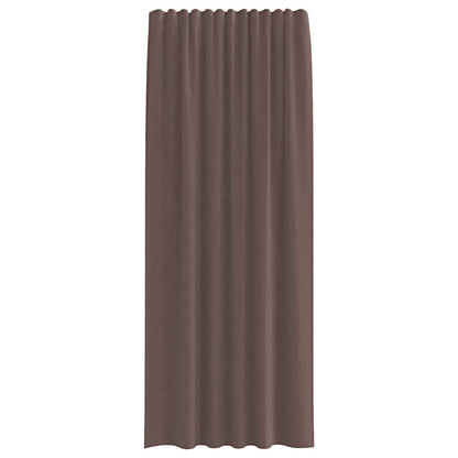 Voile Curtains with Tab Top 2 pcs Brown