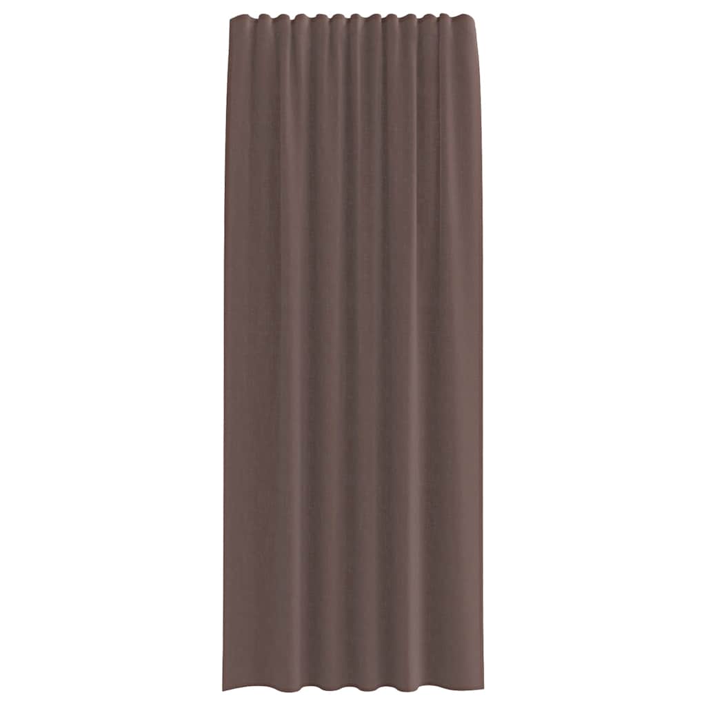 Voile Curtains with Tab Top 2 pcs Brown