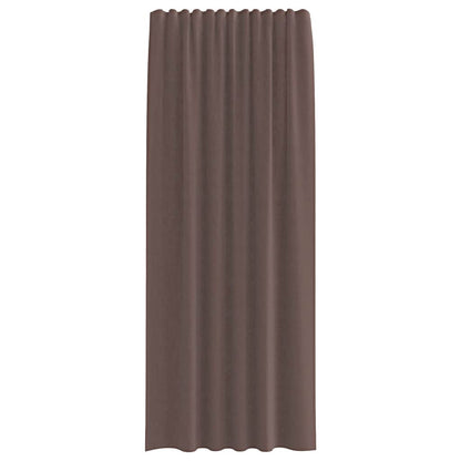 Voile Curtains with Tab Top 2 pcs Brown