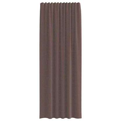 Voile Curtains with Tab Top 2 pcs Brown