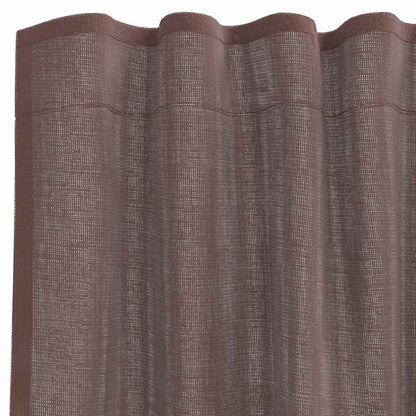 Voile Curtains with Tab Top 2 pcs Brown